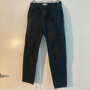 Glamorous brand distressed black mid rise jeans size small